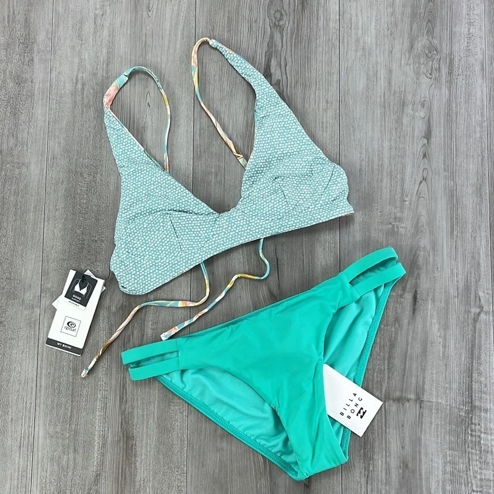 ☀️BILLABONG☀️RIP CURL☀️ LA BONITA REVO CROP SOL SEARCHER LOWRIDE BIKINI